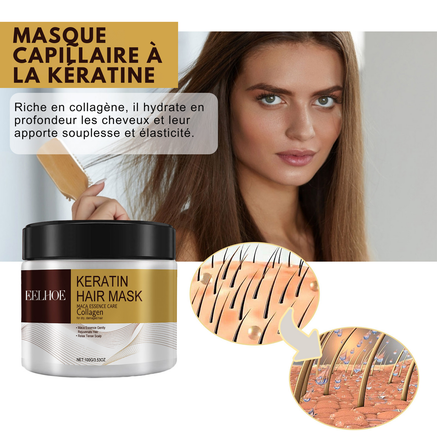 Masque Cheveux Collagène & Argan – 100ml